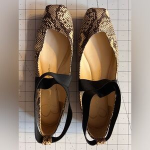 Jessica Simpson Mandalaye Ballet Flat Snakeskin With Cross Ankle Strap Size 9.5